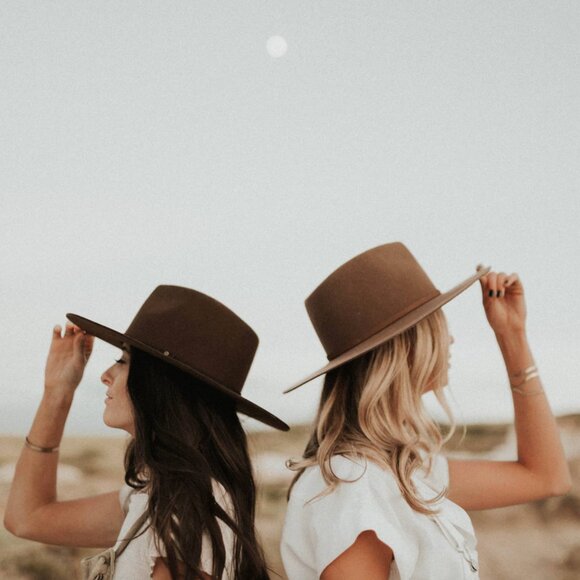 Will + Bear Andy Oak Wide Brim Felt Fedora (Brown, Size Large) — Like New - Picture 4 of 16